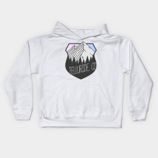 Telluride, Colorado Mountain Crest Sunset Kids Hoodie